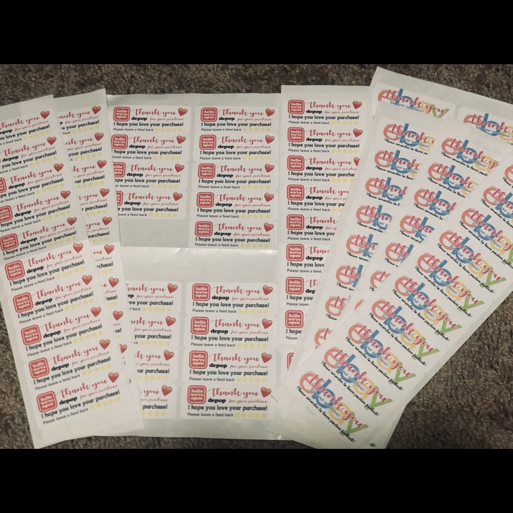 Thank You/Rate Me Labels